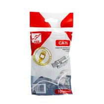 Conector Macho Plug RJ45 Cat6 de Passagem EZ Crimp Pacote com 10 Peças - Pier
