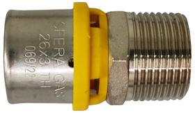 Conector Macho Prensar Gás 26MMX3/4" Multicamada Sferagas Kit com 2 unidades