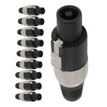 Conector Macho Speak-On 4 Polos Plug Metal para Sistemas de Áudio Profissional Storm 10 Unidades Conector Macho Speak-On 4 Polos Plug Metal para Sistemas de Áudio Profissional Storm 10 Unidades