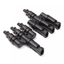 Conector MC4 3 vias 3x1 Painel Energia Solar 40A Tipo T