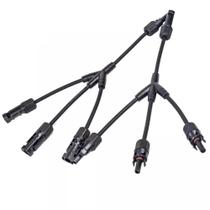 Conector MC4 3 vias 3x1 Painel Energia Solar Tipo Y Cabo