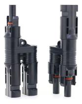 Conector MC4 Snetec T2 2x1 Vias 40A 1000V DC Painel Solar Conector MC4 Snetec T2 2x1 Vias 40A 1000V DC Painel Solar