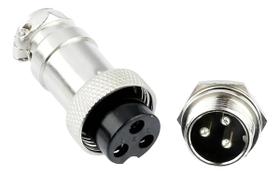 Conector mic macho/femea 3 pinos metal 5 pares