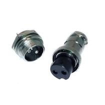 Conector mike 2 vias par macho e fêmea