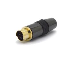 Conector Mini Din Macho Gold JL21301 4 Pinos Com Rabicho - Jiali