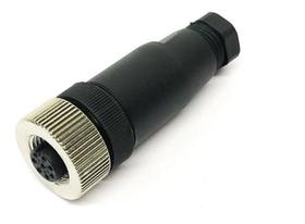 Conector montavel m12 8 pinos femea reto pg9 Conector montavel m12 8 pinos femea reto pg9