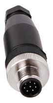 Conector montavel m12 8 pinos macho reto pg9