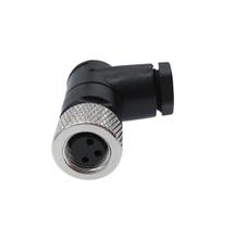 Conector montavel m8 3 pinos femea angular Conector montavel m8 3 pinos femea angular
