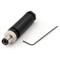 Conector montavel m8 4 pinos macho reto