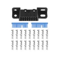 Conector Obd2 Femea Aberto para Adaptação com Pinos e Suporte