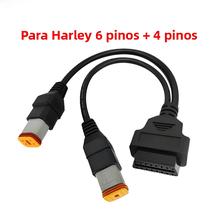 Conector OBD2 Universal K CAN Harley 6Pin 4Pin Adaptador De Leitor De Código Scanner De Diagnóstico