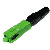 Conector Óptico SC APC SM Fast Connector Rosca Preta Pré Polido Verde