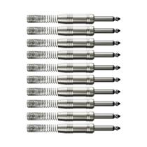 Conector P10 1/4 Ts Metal Nickel Com Mola Wc 244/ts Wireconex 10 Unidades