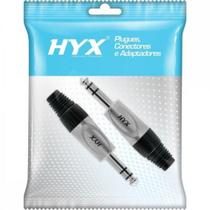 Conector P10 Macho Estéreo Niquelado HJ024S HYX - PCT / 2 Conector P10 Macho Estéreo Niquelado HJ024S HYX - PCT / 2