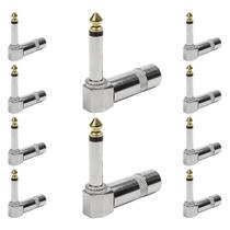 Conector P10 Macho Linha Mono 90 Graus Metal Ponta Gold Storm 10 Unidades