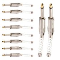 Conector P10 Macho Linha Mono Com Mola E Ponta Gold Storm 10 Unidades