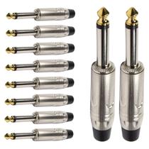 Conector P10 Macho Linha Mono Metal Ponta Gold Storm 10 Unidades F108 Conector P10 Macho Linha Mono Metal Ponta Gold Storm 10 Unidades F108