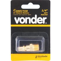 Conector pino racord macho 1/4" npt latão cartela - Vonder Conector pino racord macho 1/4" npt latão cartela - Vonder