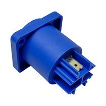 Conector plug 3 polos painel powercon azul fêmea star cable