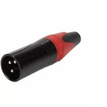Conector plug cannon macho profissional - vermelho