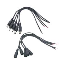 Conector Plug Jack DC Preto 5.5x2.1mm 5 Peças Adaptador Masculino E Feminino 12V Para Luz De Fita