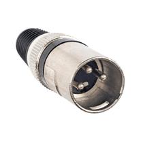 Conector Plug Kanon XLR 3 pinos Macho Invertido Preto