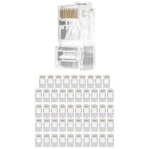 Conector Plug Macho Conexão Rj45 Cat6 Intelbras Conex 1000 Para Cabo de Rede Lan 50 Unidades