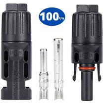 Conector Plug Mc4 Painel Placa Cabo Solar Macho Fêmea Kit100 Conector Plug Mc4 Painel Placa Cabo Solar Macho Fêmea Kit100