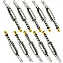 Conector Plug P10 Mono Metálico com Ponta Dourada para Microfone Guitarra Baixo Violão Caixas e Mesas de Som