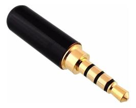 Conector Plug P2 P3 4 Contatos Metálico Plugue Estereo Av