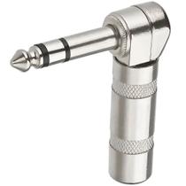 Conector Plug Profissional P10 Em L 90º Graus Stereo Estereo
