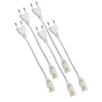Conector Plug Rabicho Fita de LED 8mm Kit 5 Unidades Fonte Tomada Iluminaçao Sanca Perfil Gesso Teto Rebaixado Decoraçao
