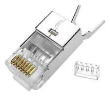 Conector Plug Rj45 Blindado Snw Cat6a Cat7 8 Vias Rede Conector Plug Rj45 Blindado Snw Cat6a Cat7 8 Vias Rede