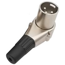 Conector Plug XLR Canon Macho 90º Graus Profissional Cromado