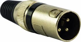 Conector Plug Xlr Canon Macho Sem Prensa 3 Pinos Linha Profissional 18104 Tblack