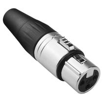 Conector Plug Xlr Fêmea Profissional Roxtone Rx3fp-nt Conector Plug Xlr Fêmea Profissional Roxtone Rx3fp-nt