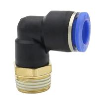 Conector Pneumático Em Forma De L, Encaixe De Acoplamento Rápido, Rosca Pl, Cotovelo De Ar, 4-12mm,