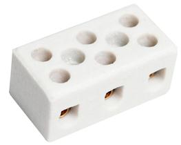 Conector Porcelana 06Mm 3 Polos c/10pcs