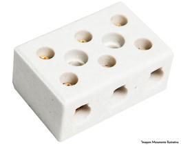 Conector Porcelana 10Mm 3 Polos 8610 c/10pcs