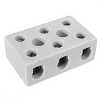 Conector Porcelana Thompson 3 Polos - 16Mm Fixar ./ Kit Com 10 Peças