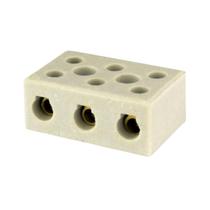 Conector Porcelana Trifásico Chuveiro 10mm - 3 unidades