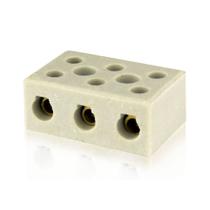 Conector Porcelana Tripolar 10mm Resistente até 350C Foxlux Conector Porcelana Tripolar 10mm Resistente até 350C Foxlux