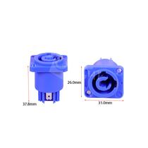 Conector powercon femea azul Conector powercon femea azul