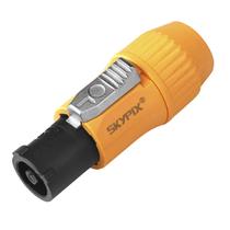 Conector Powercon Macho 3 Vias Á Prova D'água Laranja Out Linha Pro SK-SP487 SKYPIX
