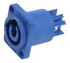 Conector Powercon Painel Embutir In Azul Profissional Nfe