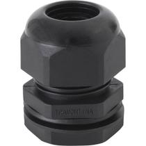 Conector Prensa-cabo 1/2 Polegada Tramontina Em Termoplástico Preto Com Bucha