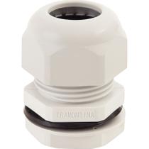 Conector prensa-cabo 3/4 polegada Tramontina em termoplástico cinza com bucha