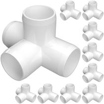 Conector PVC FORMUFIT em T de 4 vias 1/2" branco, pacote com 10