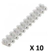 Conector pvc p/fio 16mm 12 posições - kit c/10 Conector pvc p/fio 16mm 12 posições - kit c/10
