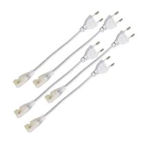 Conector Rabicho Plug para Fit de LED 8mm Kit 5 Unidades Fonte Tomada Iluminaçao Teto Rebaixado Gesso Sanca Perfil Casa Decoraçao